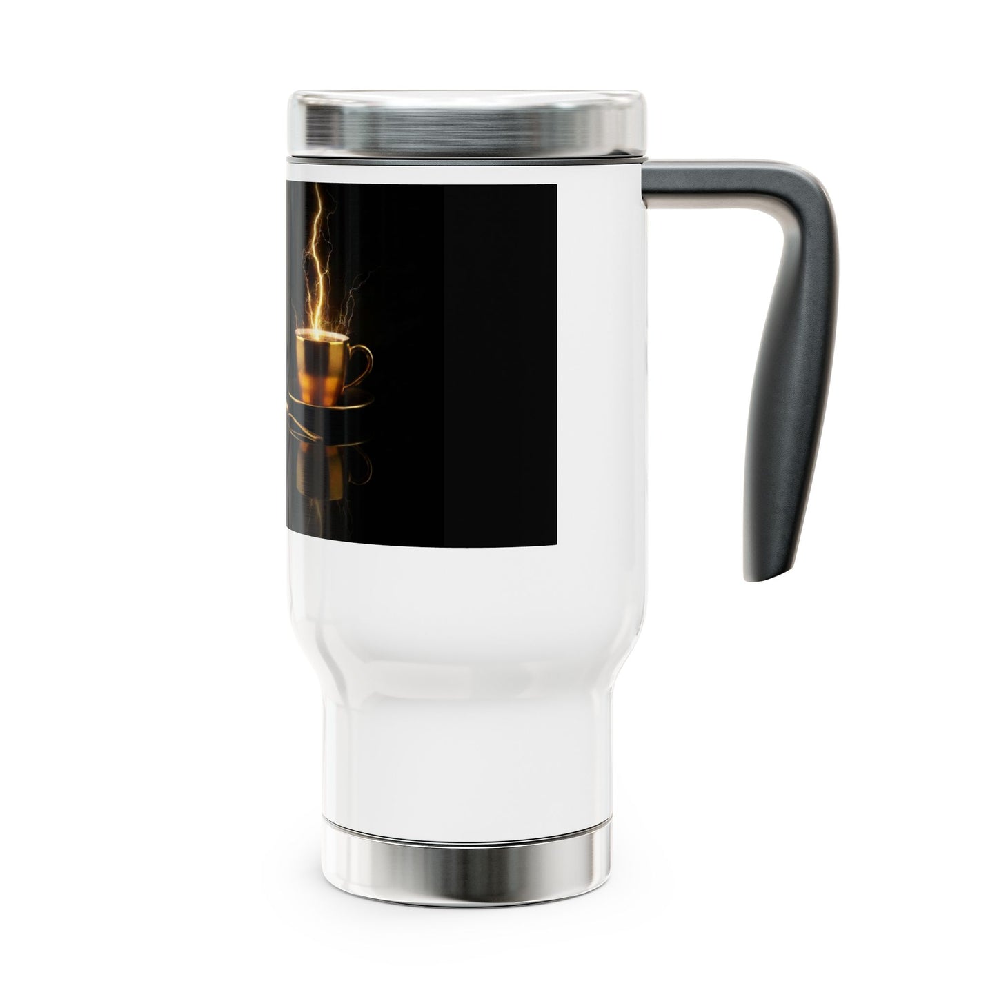 Travel Mug — "Golden Wake Up" Coffee Stainless Steel 14oz