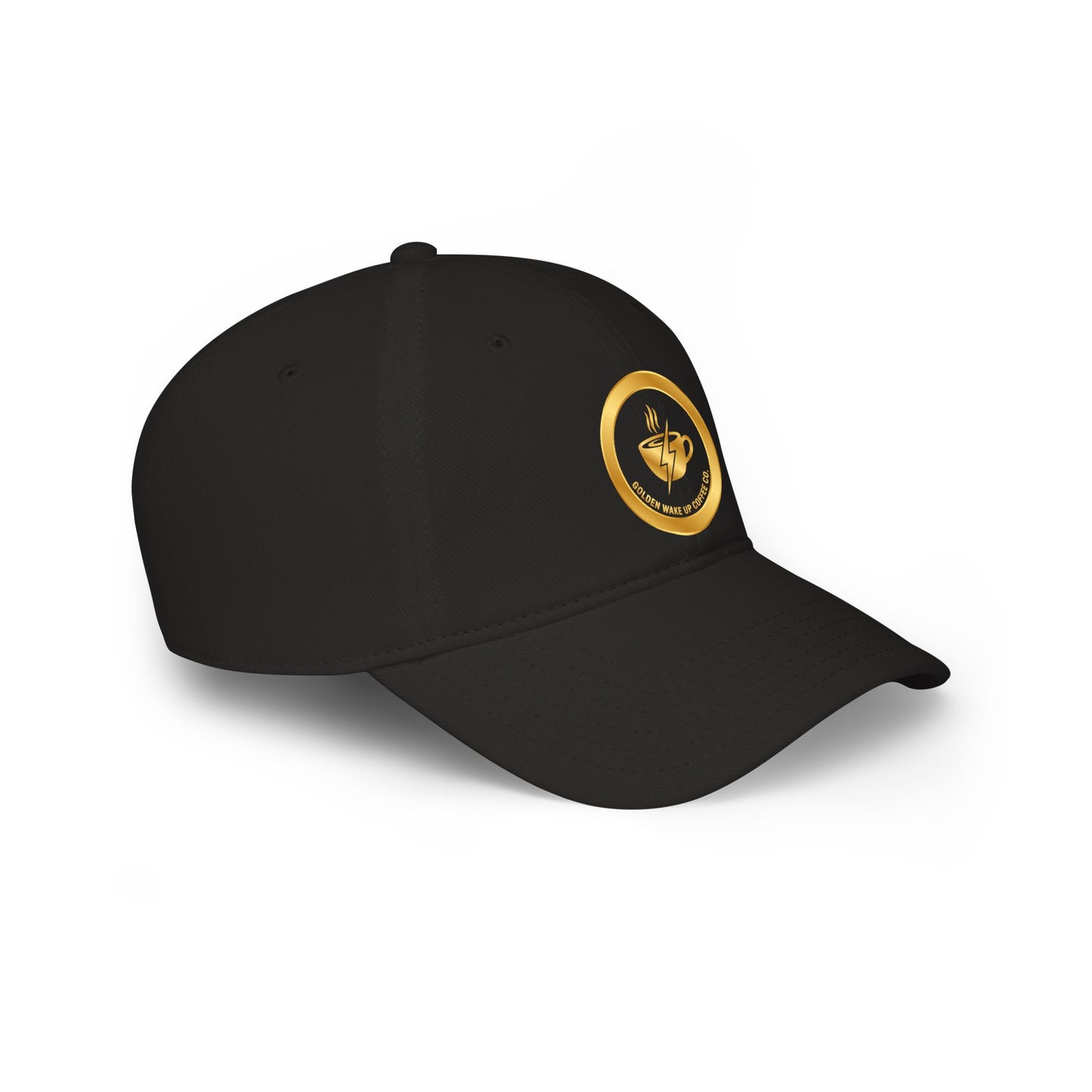 Coffee Club Low Profile Baseball Cap - Gold Coffee Emblem