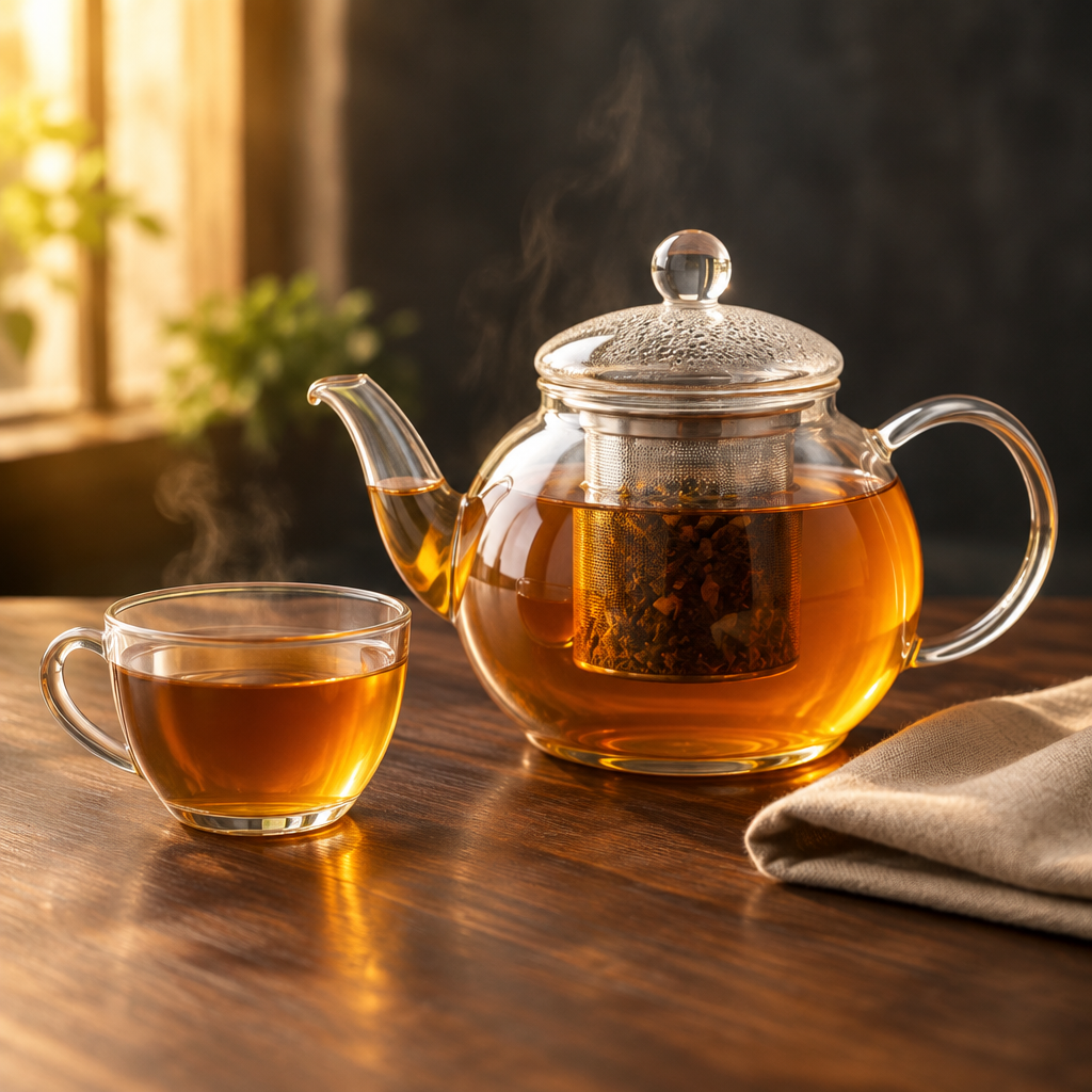 Masala Chai glass teapot lifestyle image