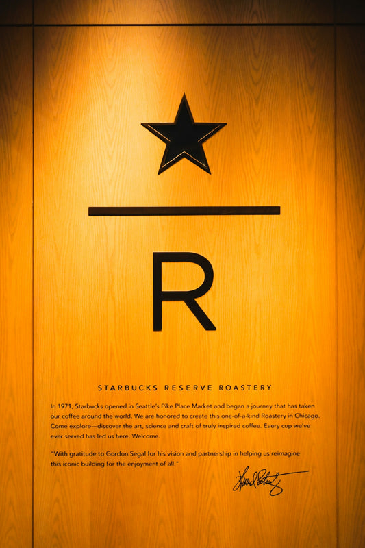 Starbucks reserve roastery sign and logo.