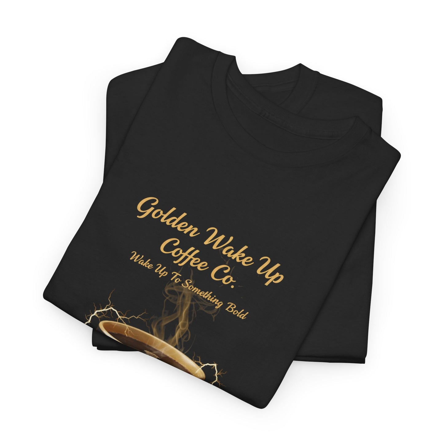 Coffee T-Shirt — "Golden Wake Up Coffee Co." Vintage Cup & Beans Tee