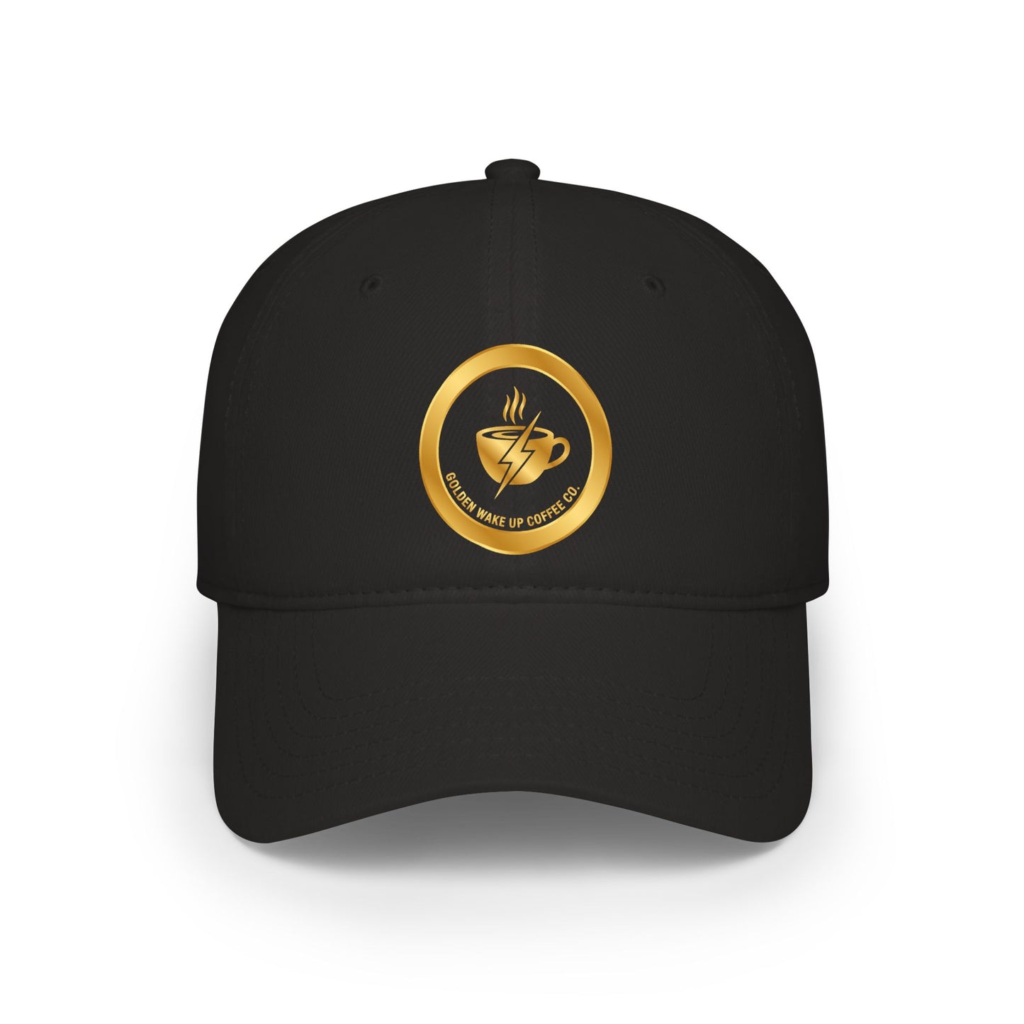 Coffee Club Low Profile Baseball Cap - Gold Coffee Emblem