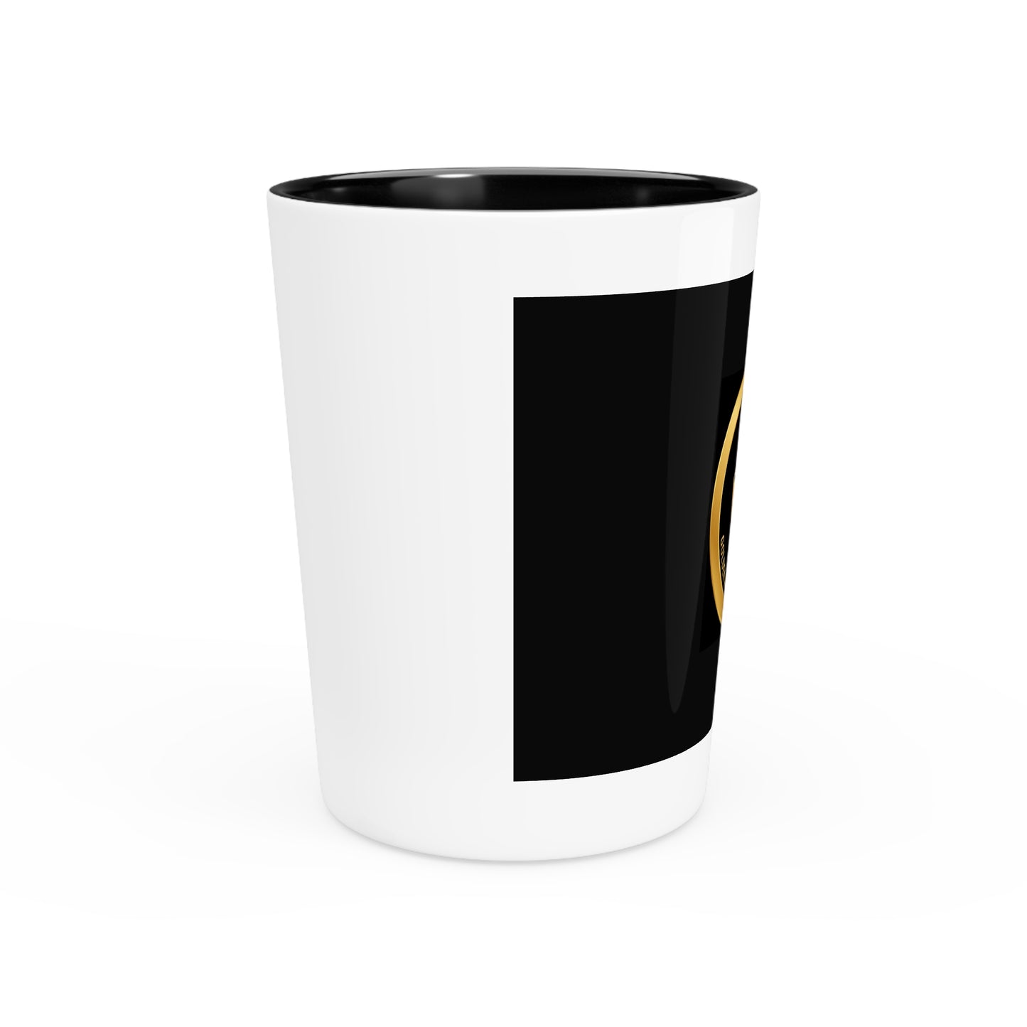 Gold Coffee Logo Shot Glass — Espresso Bar & Morning Wake-Up Shooter