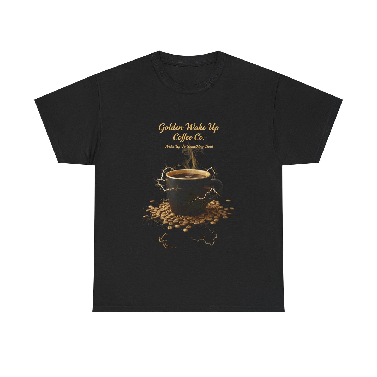 Coffee T-Shirt — "Golden Wake Up Coffee Co." Vintage Cup & Beans Tee