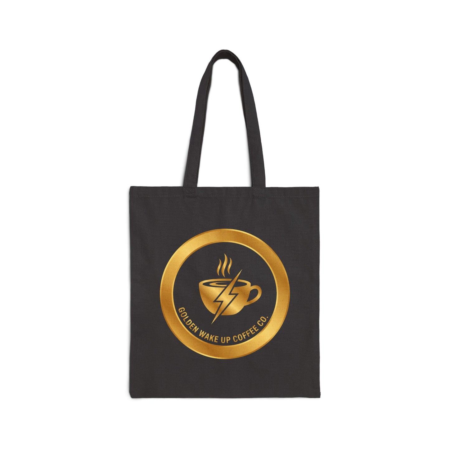 Tote Bag — Golden Wake Up Coffee Co. Logo Canvas Tote