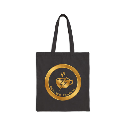 Tote Bag — Golden Wake Up Coffee Co. Logo Canvas Tote