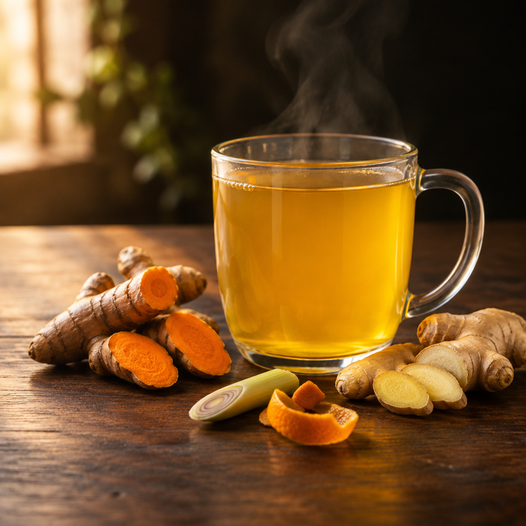 Turmeric Ginger herbal tea lifestyle image